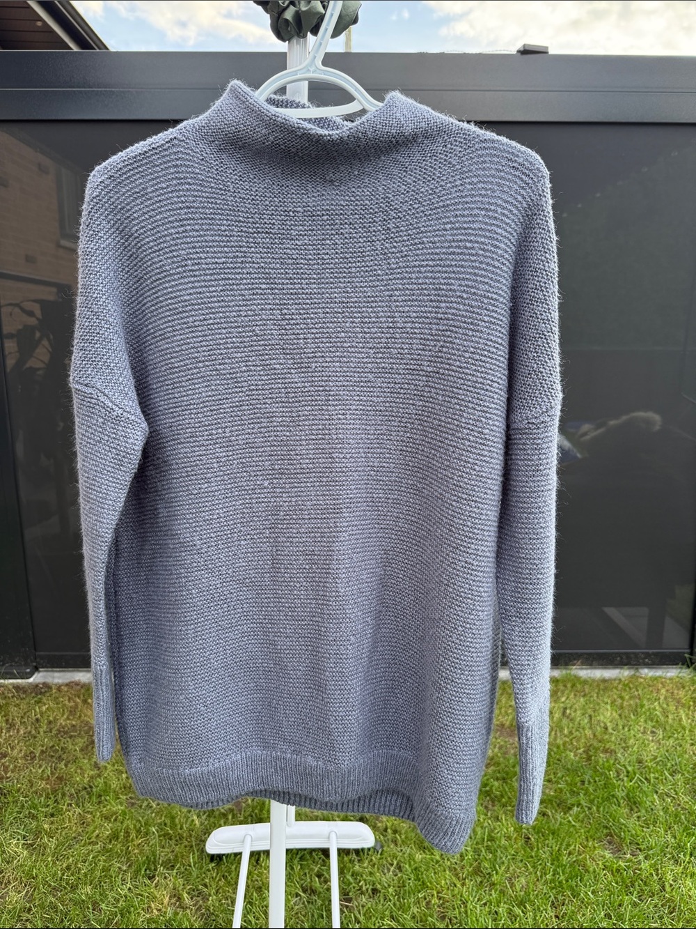 Men's High-Neck Knit Sweater in Gray